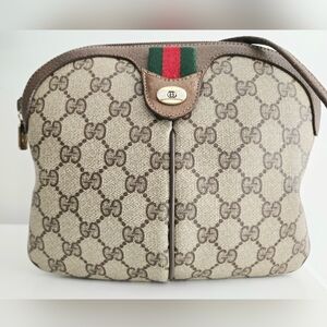 Authentic‎ GUCCI Supreme GG Monogram Vintage Red Green Crossbody Shoulder Bag